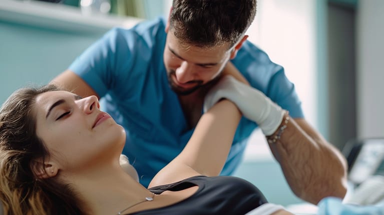 Chiropraktiker bei der Arbeit